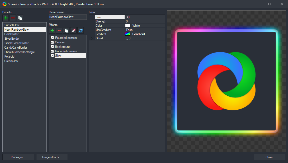 ShareX image effects screenshot